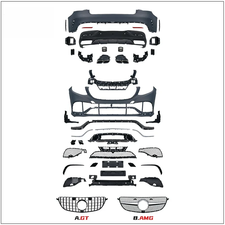 Model Bumpers Grille Exhasut Pipe Body Kit For Mercedes-Benz GLE COUPE (15-19) C292 Upgrade to AMG63