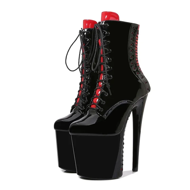 Auman Ale New 20cm High Heels Women's Ankle Boots Waterproof Platform Thick Sole Thin Heel Sexy Night Pole Dancing Shoes