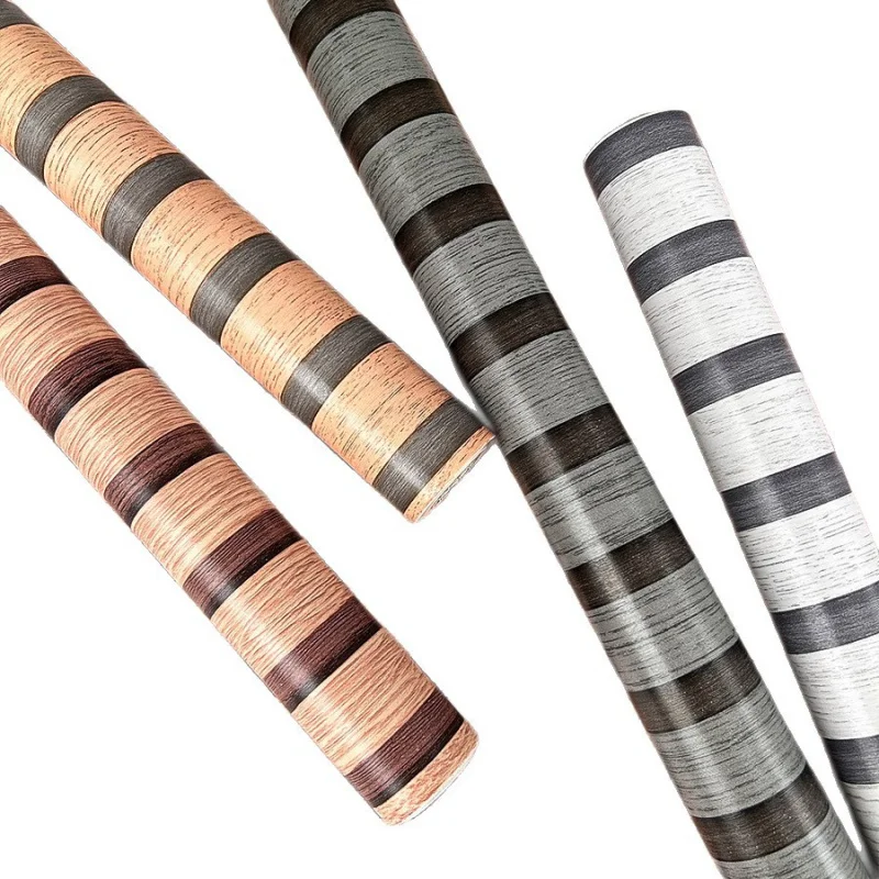 ورق حائط ذاتي اللصق بتصميم شبكي مخطط على الطراز الصيني لغرفة المعيشة وغرفة الطعام وغرفة النوم وخلفية الجدارPVCورق جدران بنمط خشب #6