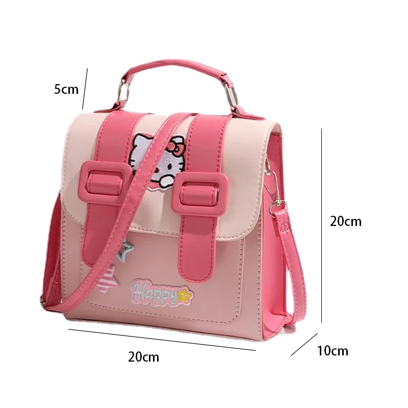 MINISO Pink Hello Kitty Backpack and Shouler Bag for Women Fashion Luxury Brand Mini Backpacks Designer Handbag PU Leather