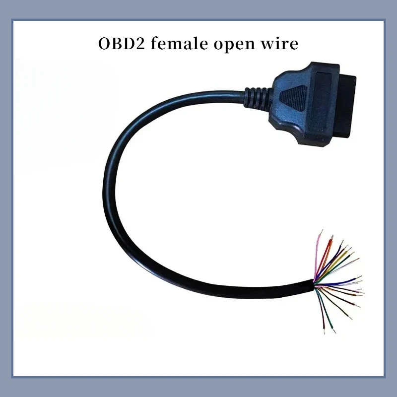 

OBD2 Женский кабель с открытым концом, 16-контактный круглый провод 0,3 м для автомобильного диагностического сканера