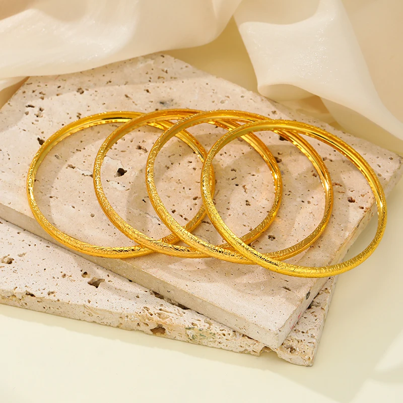 5mm Fine Woven Gold Bracelet for Women - Stackable Locking Bangle