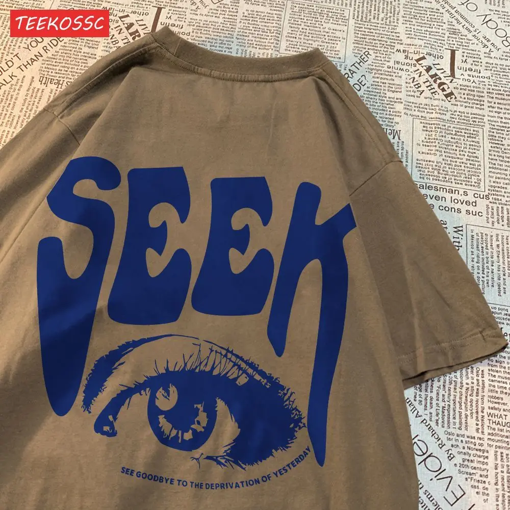 Fashion Cotton Womans T-Shirts Seek Anticipated Gaze Prints Tees Oversize O-Neck Soft Short Sleeve Comfortable Female Clothes