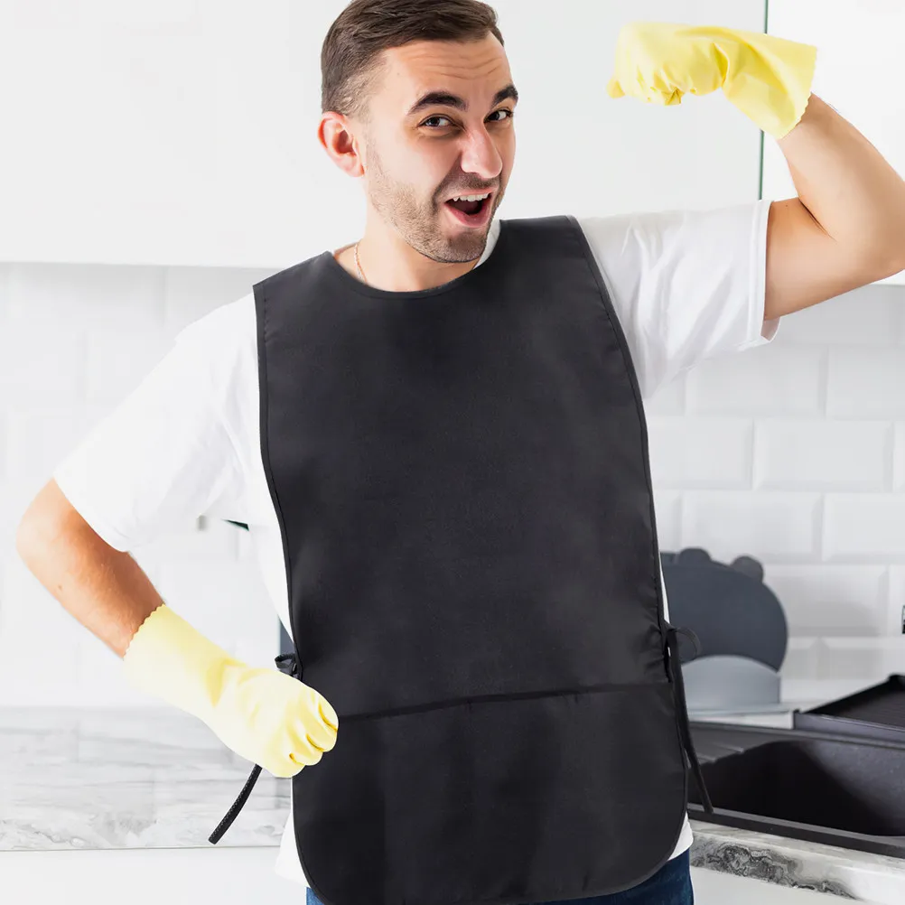 1Pair Vest Style Smock Apron Adjustable Back Strap Comfort Fit Work Apron for Women Men Salon Kitchen Artist Barber Chef with 2