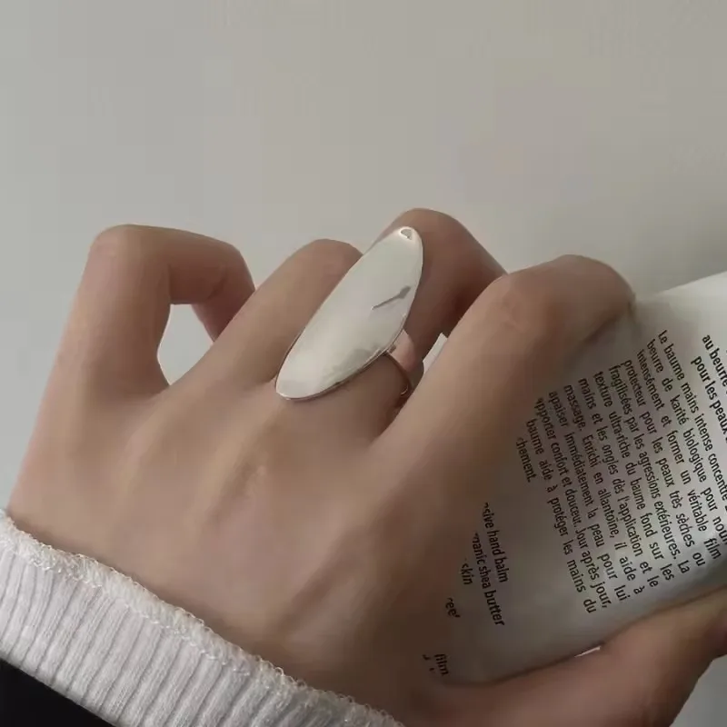 

Кольца Sam Panda из стерлингового серебра 925 пробы для женщин и девочек, женское открытое минималистское овальное кольцо в стиле ретро, креативные ювелирные изделия Anillos Bague