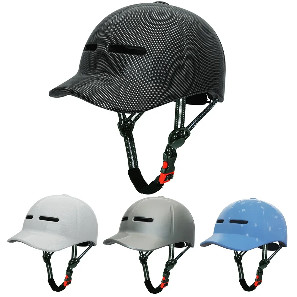 New Bicycle Baseball Cap Helmets Motocross Electric bike Scooter Cycling Safety Helmet with Adjustable Strap for Adult Men Women