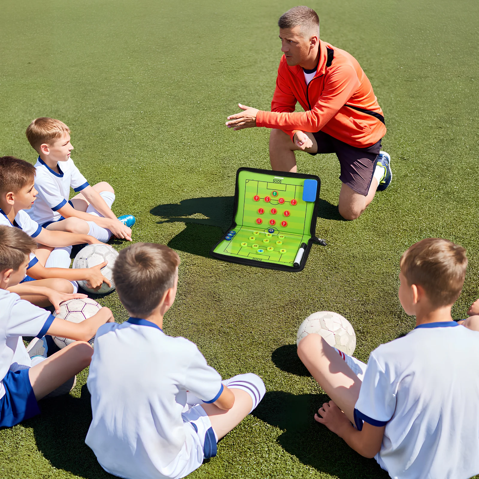 

1pcs Football Board Magnetic Soccer Coaching Equipment Portable Dry Erase Match Planning Board Soccer Training Clipboard