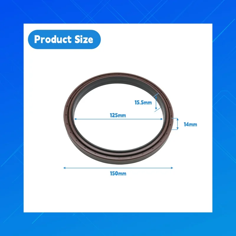 125x150x14/15.5mm FKM Rubber Oil Seal DMHUI Wear Resistant Component Special for Farm Tractor and Agricultural Equipment