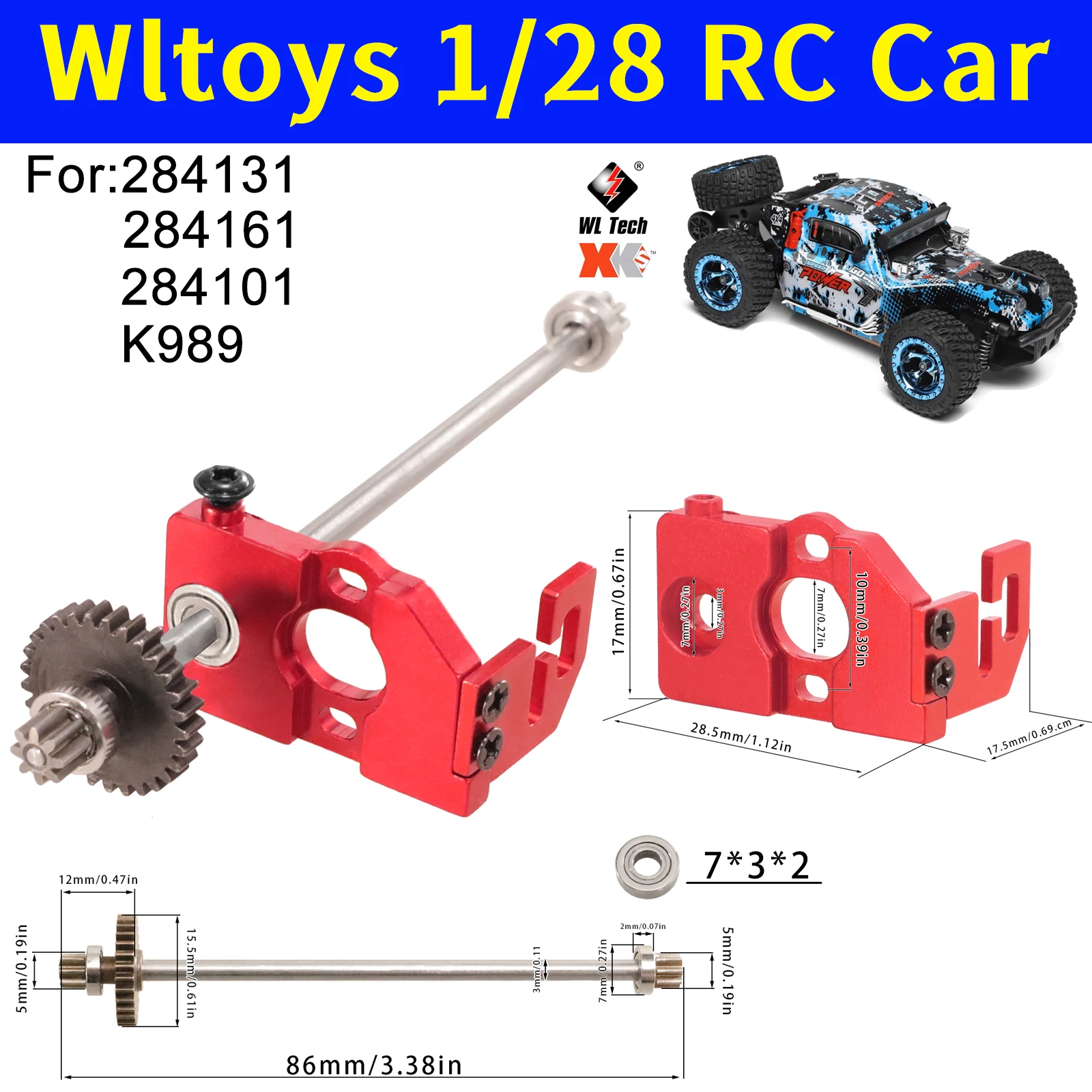 

Металлический центральный вал шестерни и сиденье двигателя для Wltoys 284131 284161 284010 K969 K989 K999 Аксессуары для обновления и модификации радиоуправляемого автомобиля