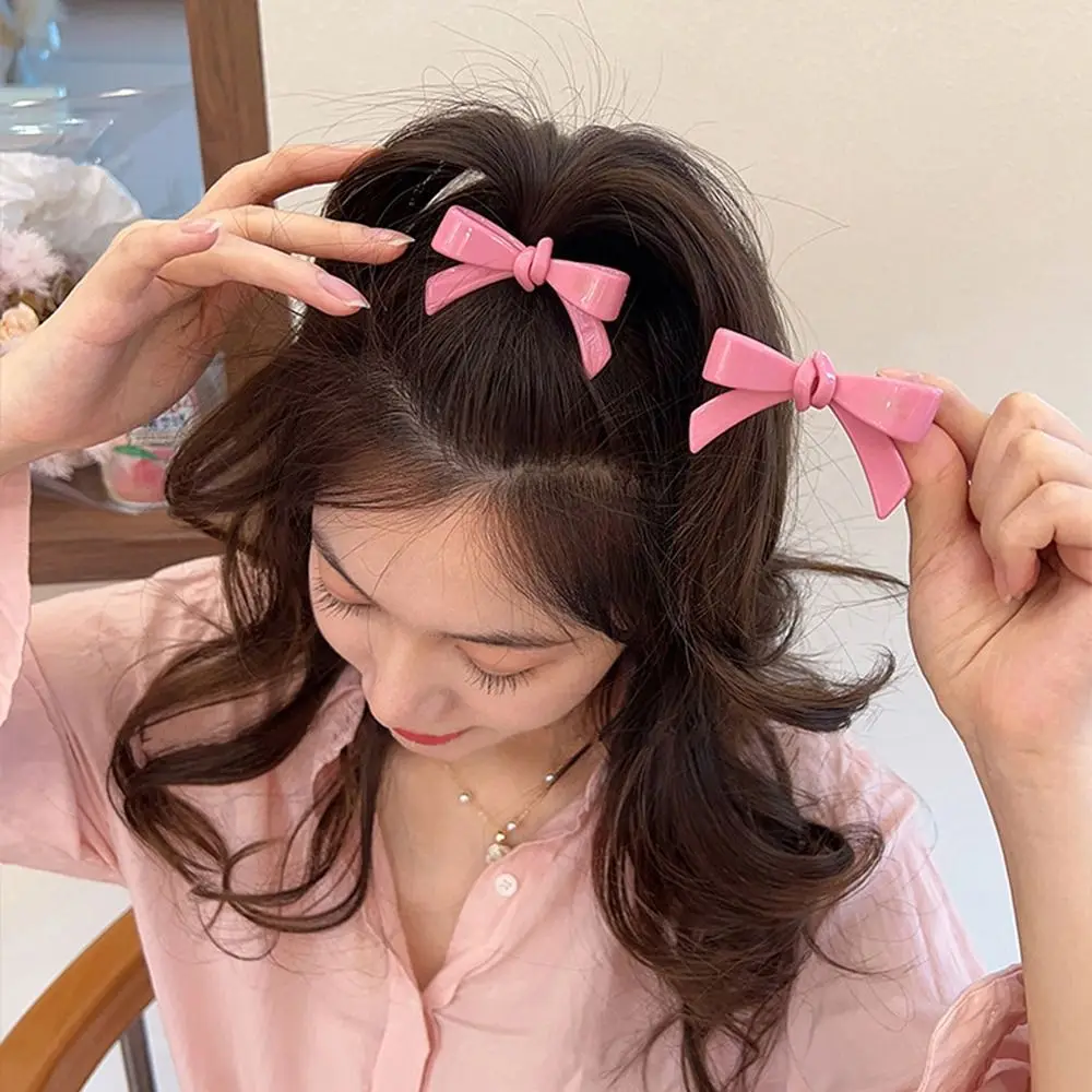 

New Cute Bowknot Hair Clips For Girls Bows Hairpin Acetate Barrettes Women Small Duckbill Clip Headwear Kids Hair Accessories