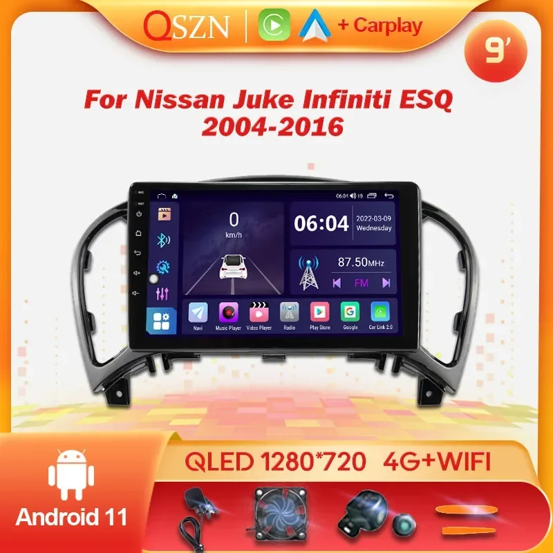 

Android 11 2 Din Car Multimedia Player For Nissan Juke Infiniti ESQ 2004 - 2016 Head Unit Stereo GPS Navigation BT WIFI 8+128G
