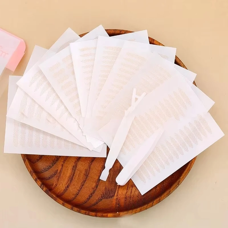240 Stück unsichtbares doppelt gefaltetes Augenlidband, natürliche Spitze, transparenter beige Streifen, natürliches Augen-Make-up mit Werkzeugen – Detail 7