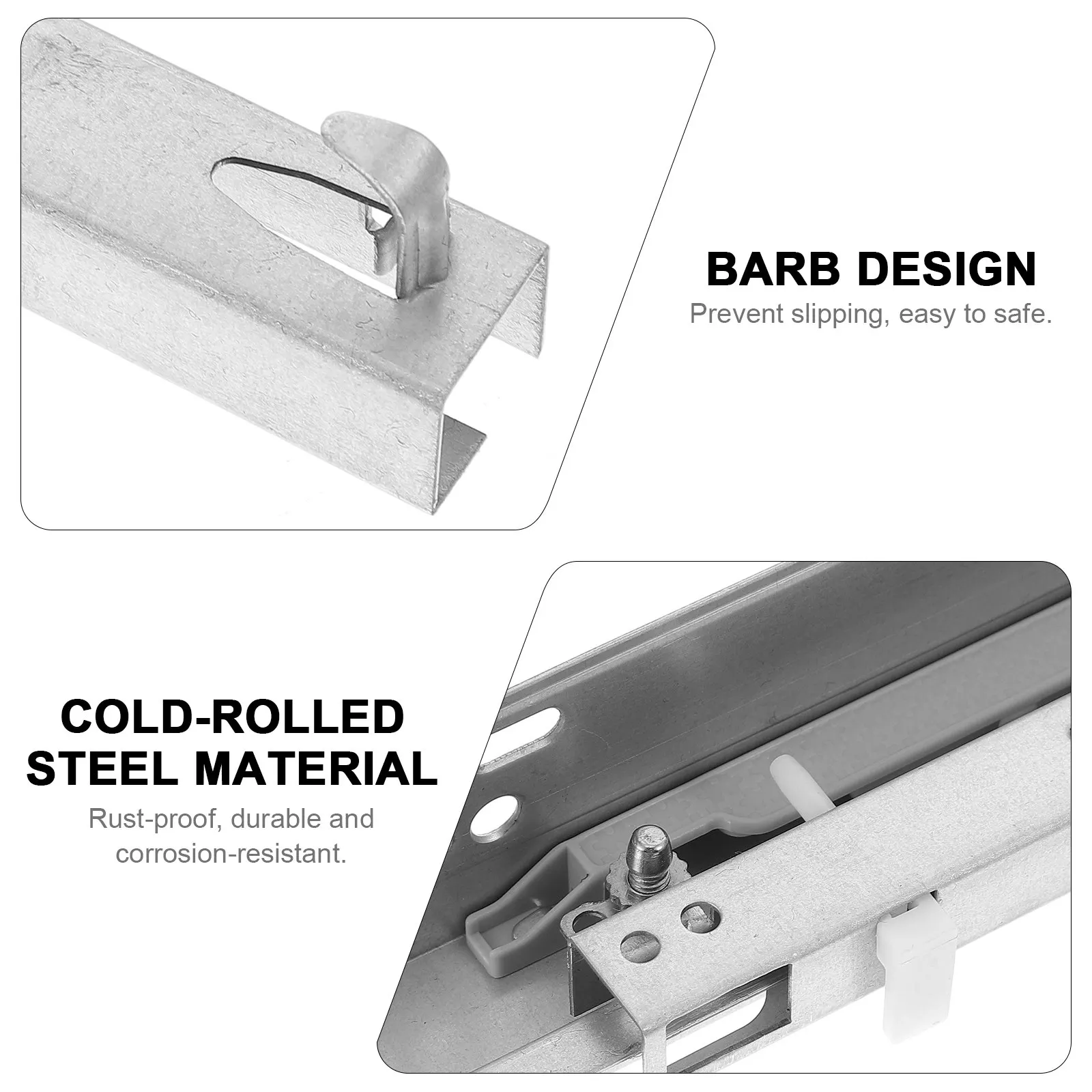 

2Pcs Drawer Slides Cold Rolled Steel Heavy Duty Smooth Soft Close Cabinet Rails for Dresser Computer Table Drawers Replacement