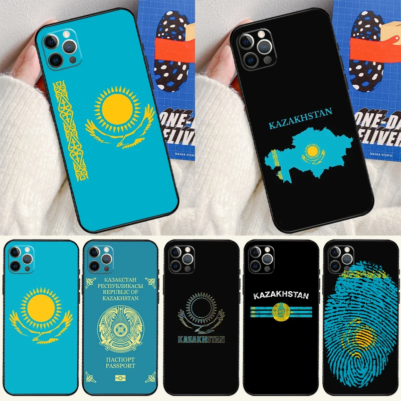 Kazakhstan Flag Art Case For iPhone 13 12 Mini SE 2020 SE 2022 6S 7 8 Plus X XR XS Max 11 12 13 Pro Max Capa