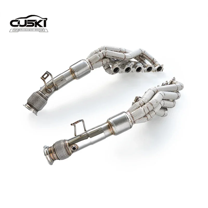 

Cat free downspout stainless steel exhaust retrofit accessory for AUDI R8 V10 5.2L 2010-2019, power enhanced