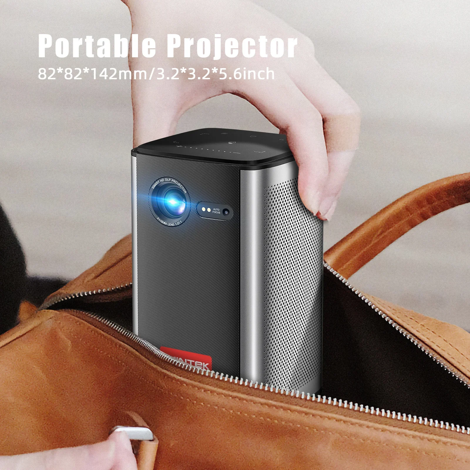 Byintek P70 Projector Lightweight Portable Auto-Focus 8000mAh Li-Battery Android 9.0 Operation System 2.4G/5G WiFi Bluetooth