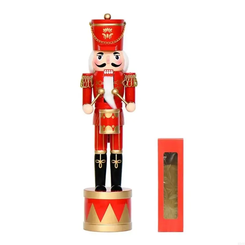 36 hölzerne Nussknacker-Trommelsoldat-Figur, Weihnachtspuppe, handbemalte Verzierung für B03E – Detail 9