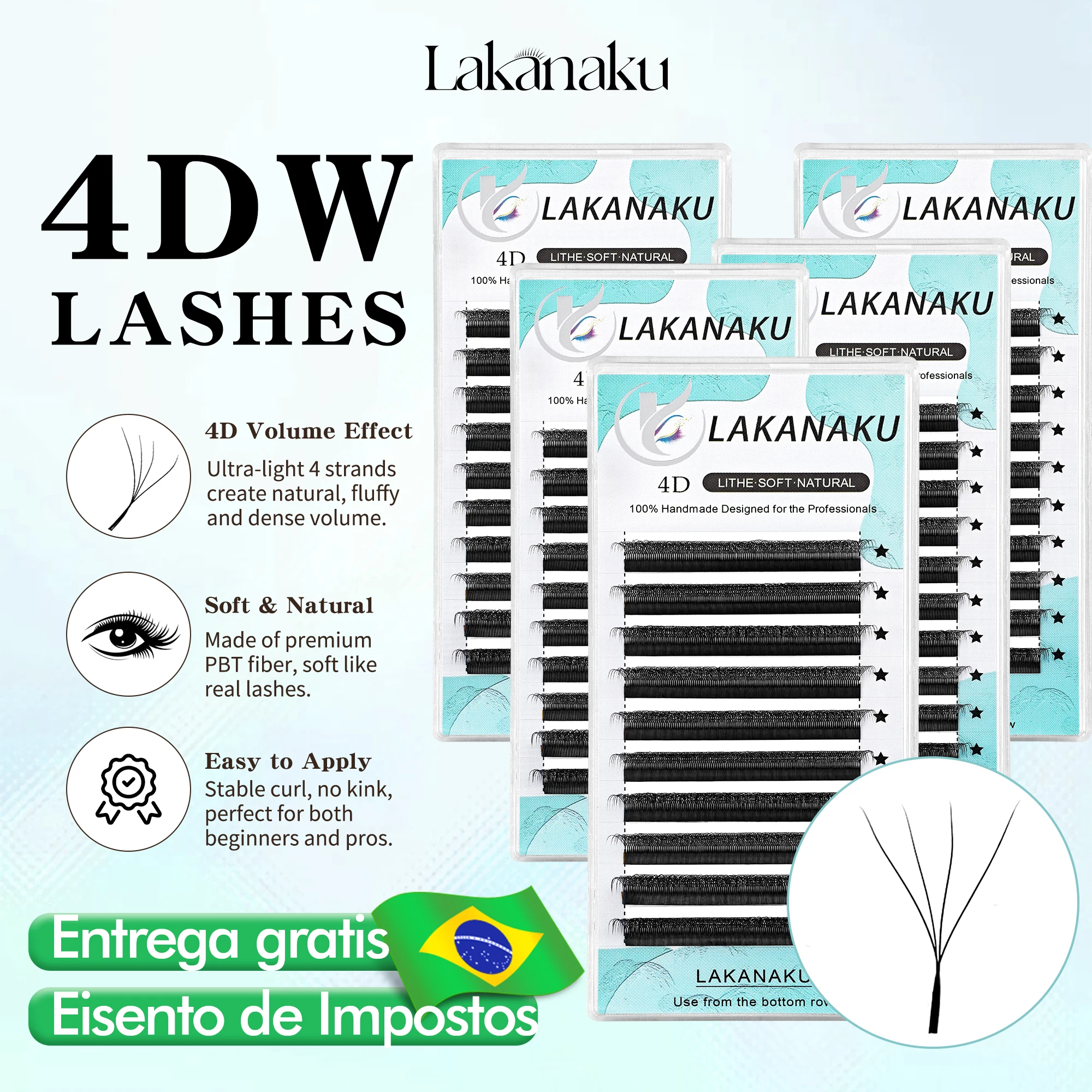 lakanaku卸売-4d-w型-c-dカール-まつげエクステ-プレメイドボリュームファン-8トレイ-ボリュームまつげエクステンション