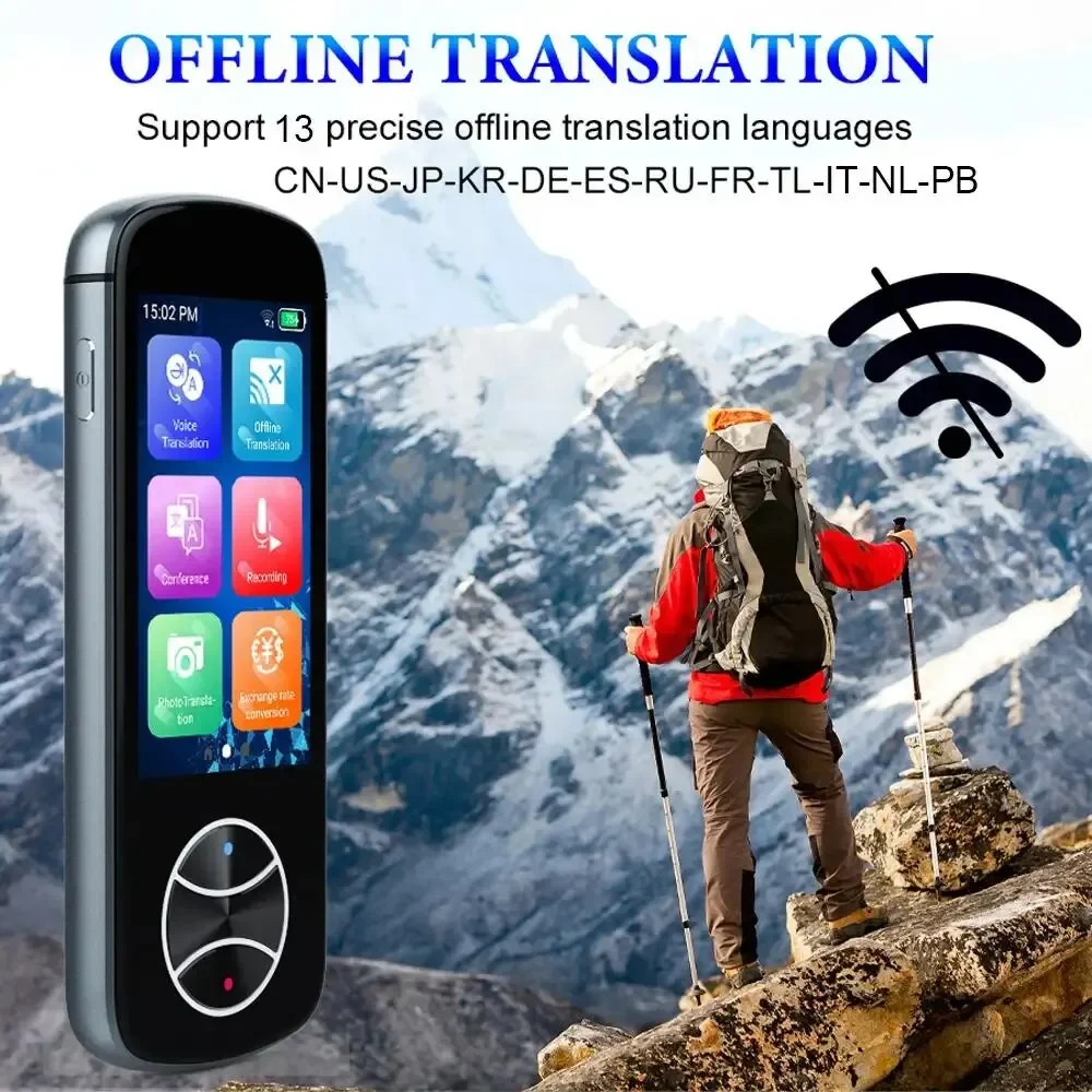 Newest Smart Translator Voice Multi 137 Languages Portable Audio Support 3 Inch Touch Screen Photo Offline Record Translation