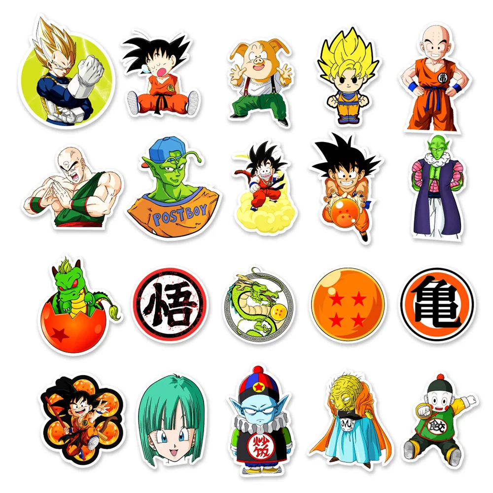 50pcs Anime Dragon Ball GOku Notebook Skateboard Suitcase Water Cup Car Sticker