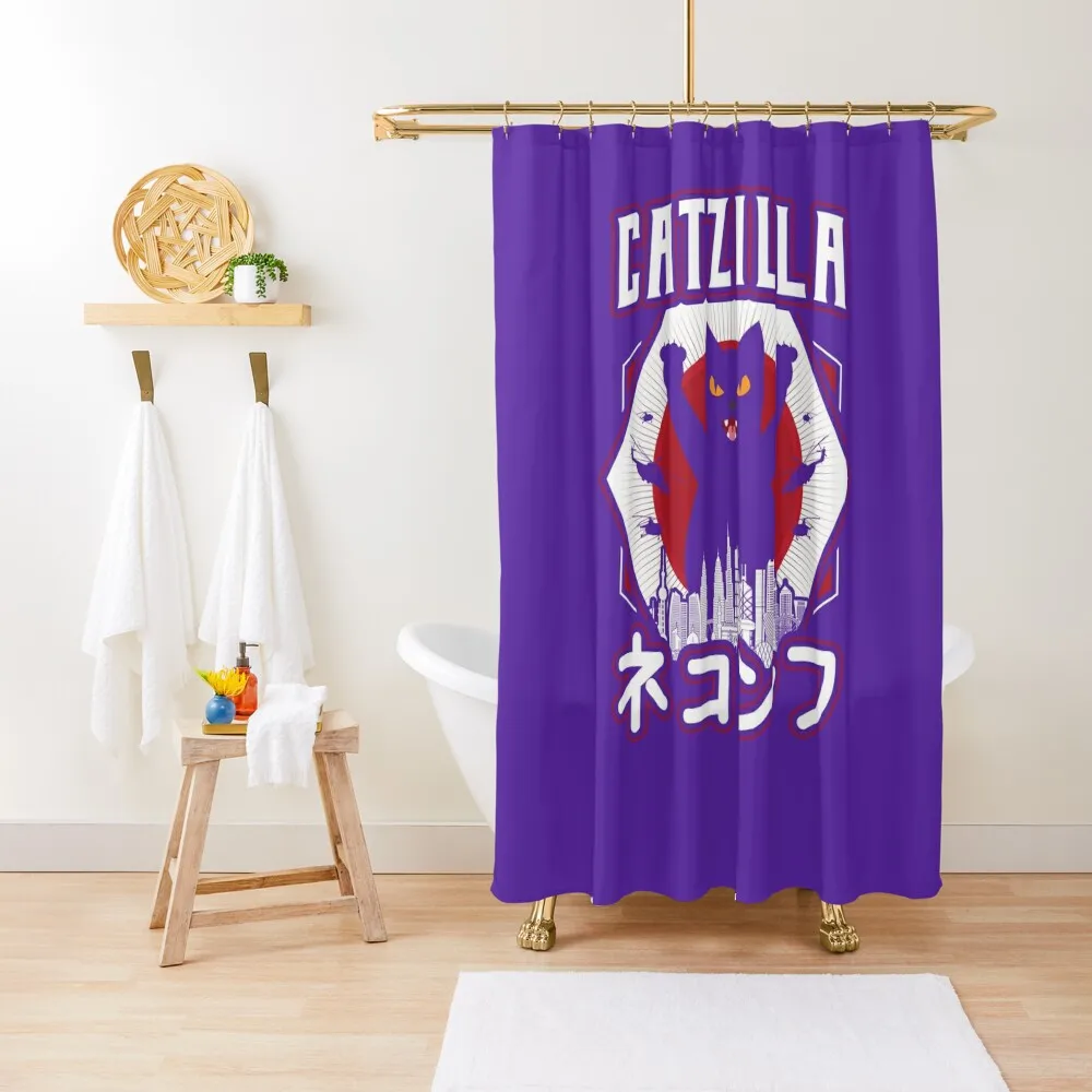 

Catzilla Japanese Sunset Style Cat Kitten Lover Shower Curtain For Bathroom Shower Window Bathroom And Shower Products Curtain