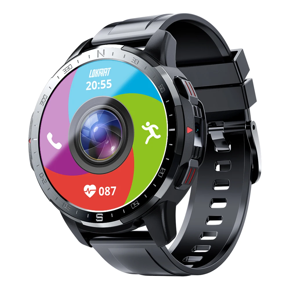 

LOKMAT APPLLP 7 Smart Watch GPS 4G WIFI 1.6 Inch Touch Screen 4GB 128GB BT Sports Dual Camera Gaming Watch for Men Women