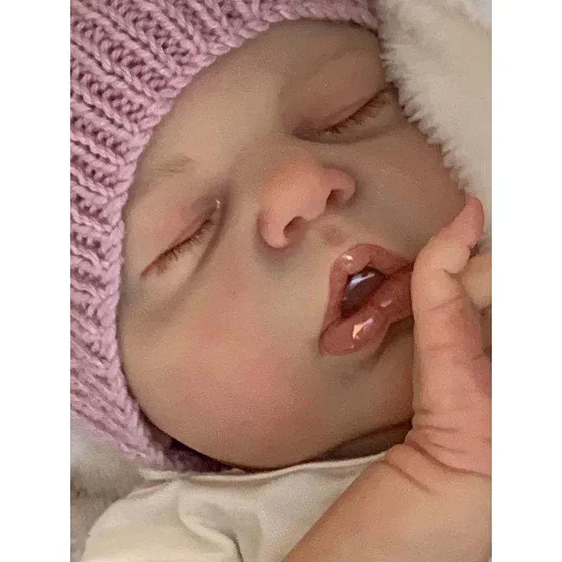 48CM Sleeping Doll Alexis Lifelike Bebe Reborn Dolls Cotton Body 3D Skin Multiple Layers Painting Visible Veins