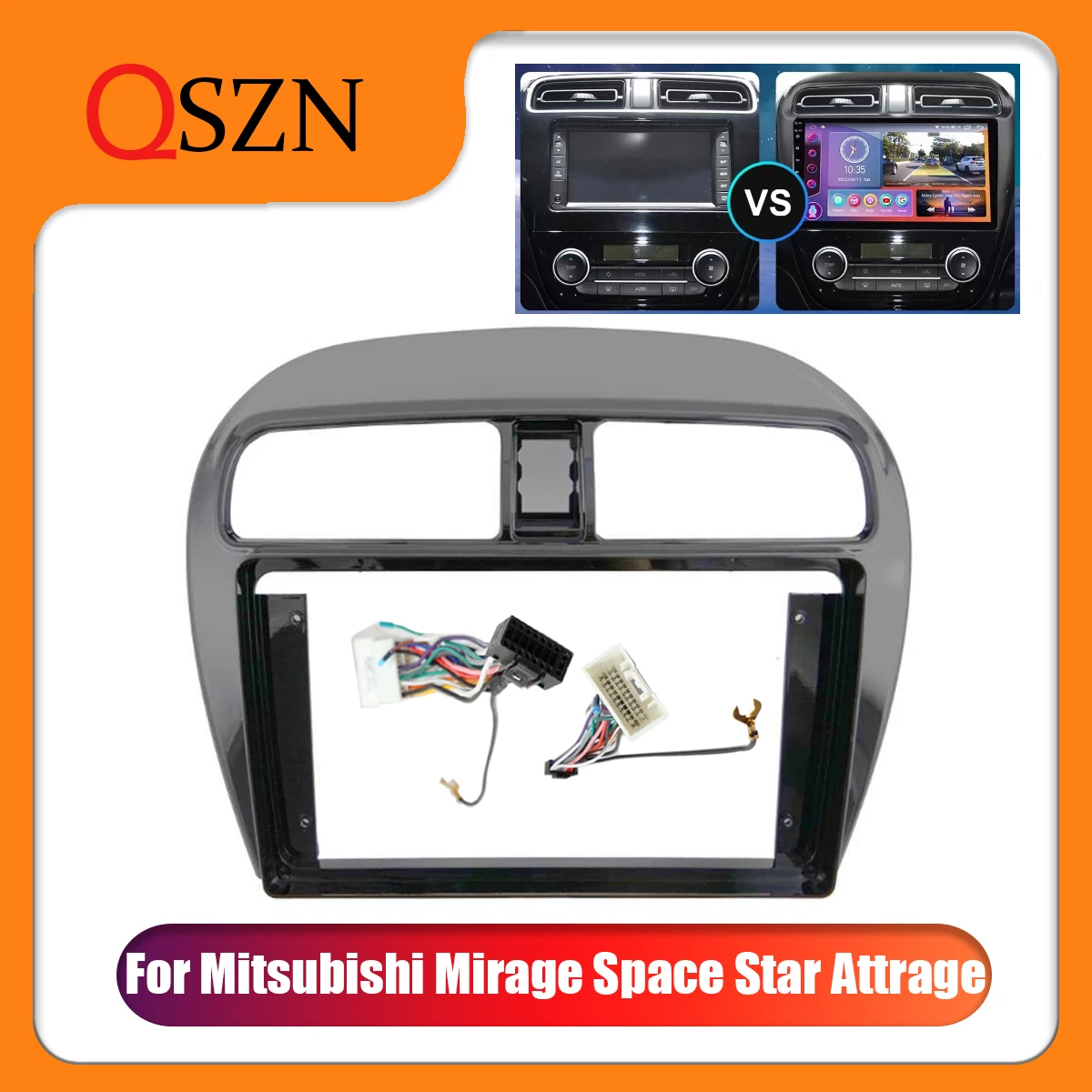 9 cali dla Mitsubishi Mirage kosmiczna gwiazda Attrage 2012-2018 ramka do radia samochodowego z systemem Android Adapter pokrywa Panel Stereo ramka