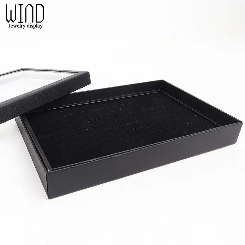 Exquisite Practical Fine 100 Slot Ring Display Tray Organizer Show Case Jewelry Earrings Holder Storage Box Transparent Window