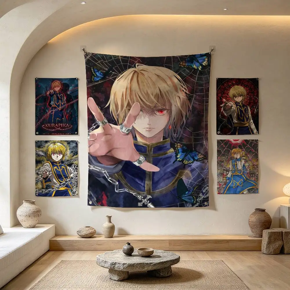 K-Kurapika Hunter  Flags for Bedrooms Home Decor Items Outdoor Decors Garage Decoration Flaga