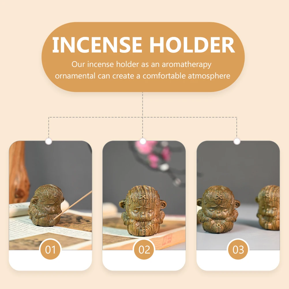 

Incense Monkey Holding Ornaments Decoration Insences Holder Figurines Home Tray