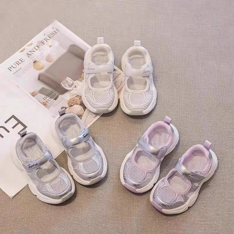 

Kids Closed Toe Sandals Girls Mesh Shoes Summer New Big Kids Athletic Shoes Hollow Casual Sneaker Children Shoes Casual Non Slip