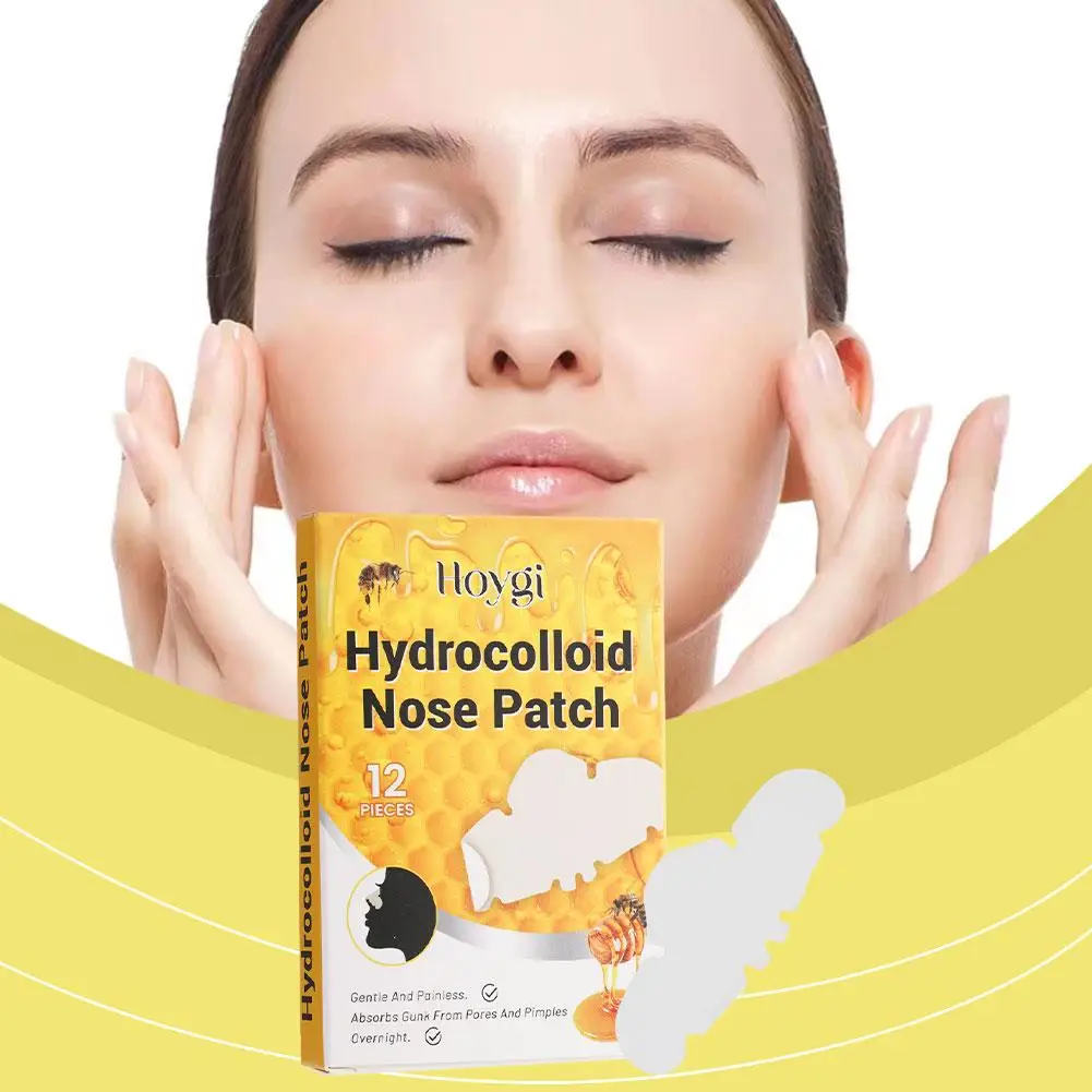 Hidrocolóide Nose Patches, Absorvendo Capa, Cravos, Remoção Espinhas, Poros, 12Pcs