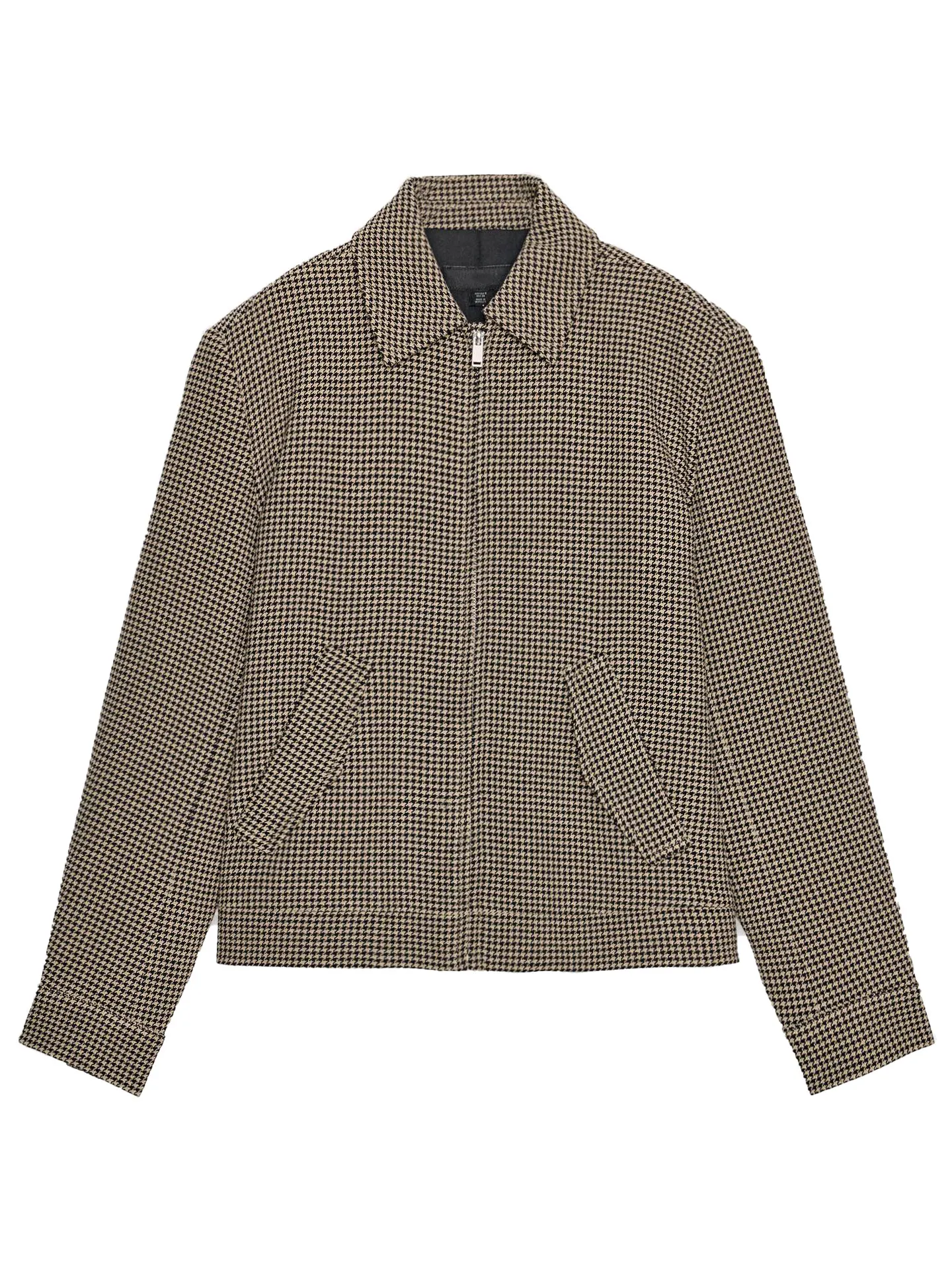 Printemps 2026 Unique décontracté Plaid oulder Pad pilote Jaet femmes haut de gamme sensation 969957 trajet Sle longue fermeture à glissière Sve