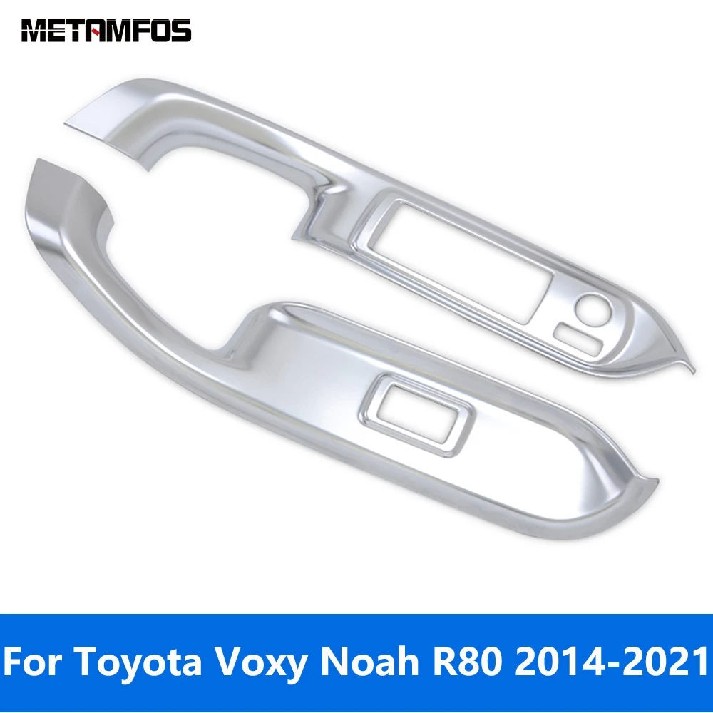 Window Lift Switch Cover Trim For Toyota Voxy Noah R80 2014-2019 2020 2021 Matte Interior Armrest Frame Accessories Car Styling