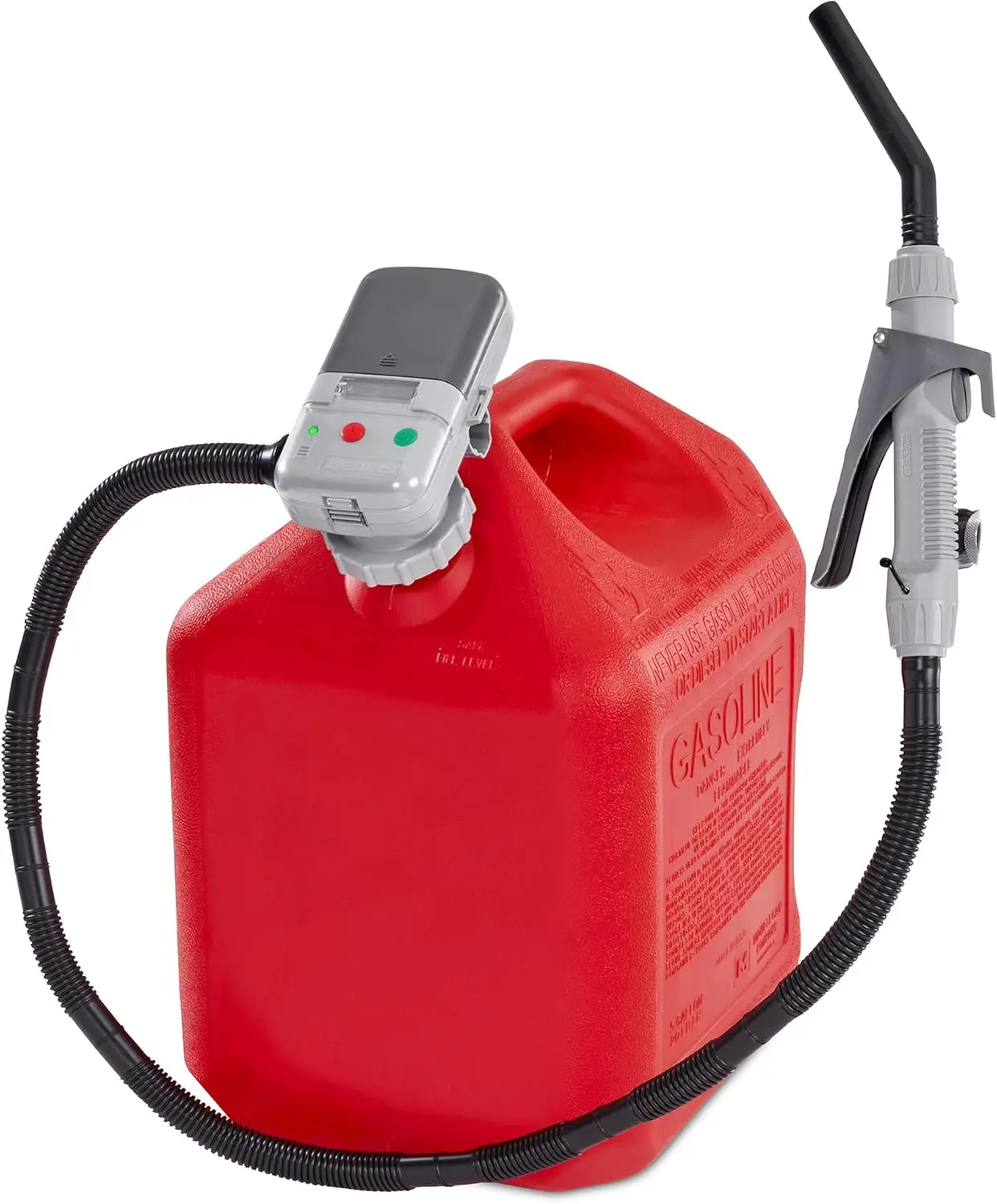 

Automatic Fuel Transfer Pump with Adjustable Nozzle, Extra Long Hose for Gasoline & Diesel