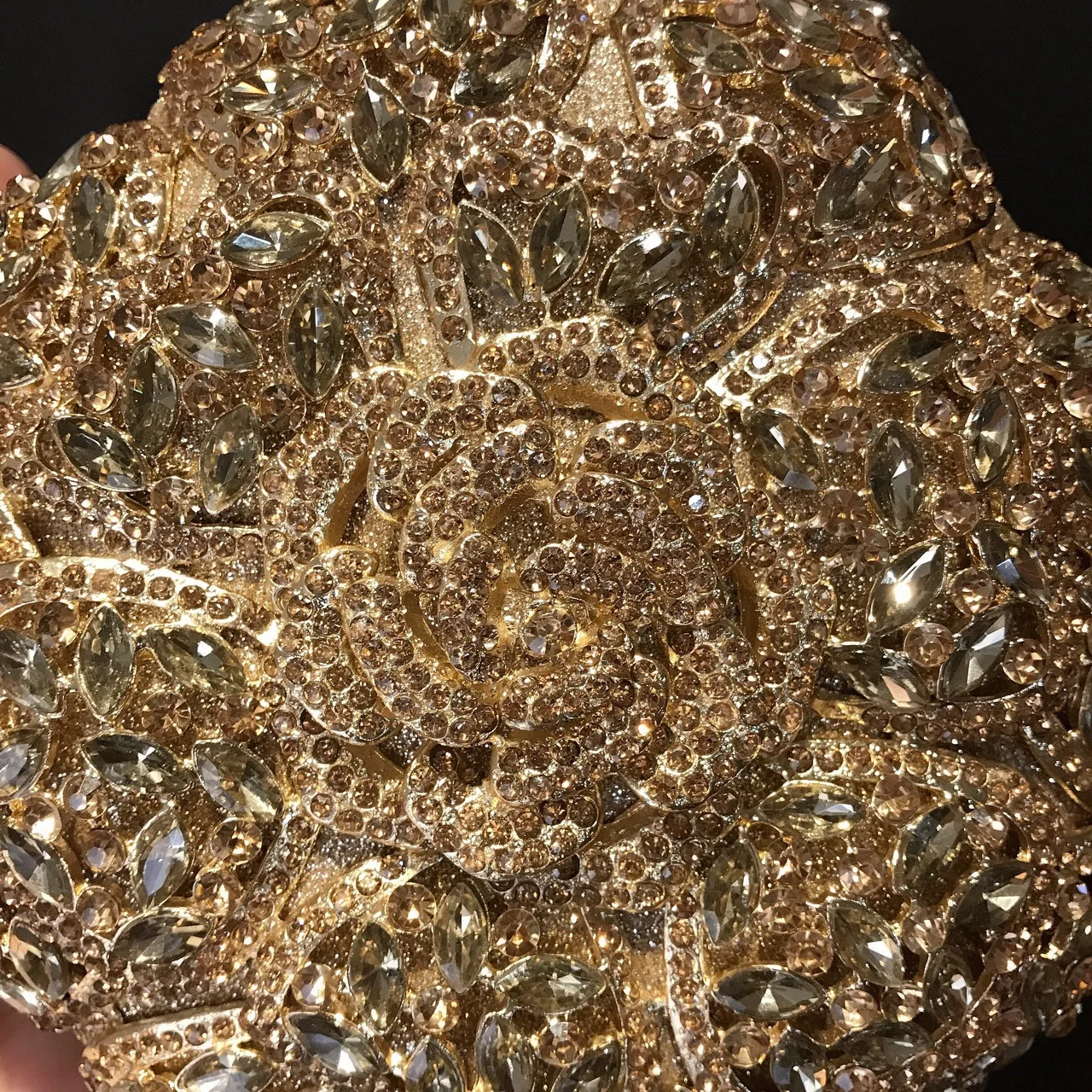 Diamond-encrusted Dinner Round Flower Full Diamond Dress Bag Banquet Diamond Clutch Women's Bag Bolsos De Fiesta Para Mujer Boda