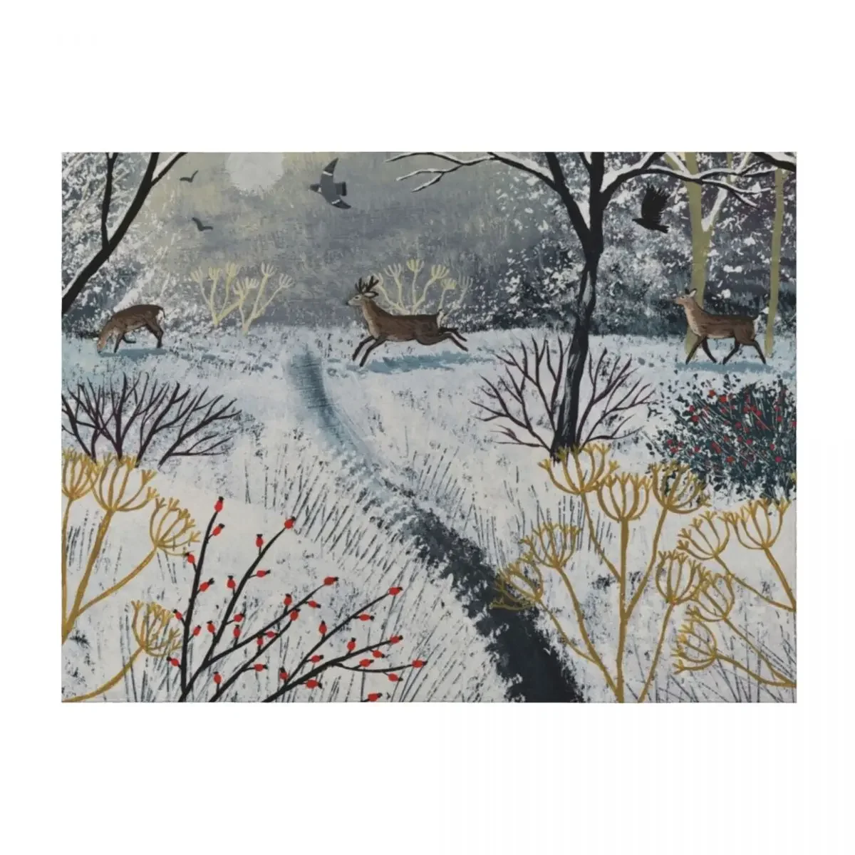 

The Silence of Snow Throw Blanket Flannel Soft Plush Plaid For Baby Luxury Designer Blankets