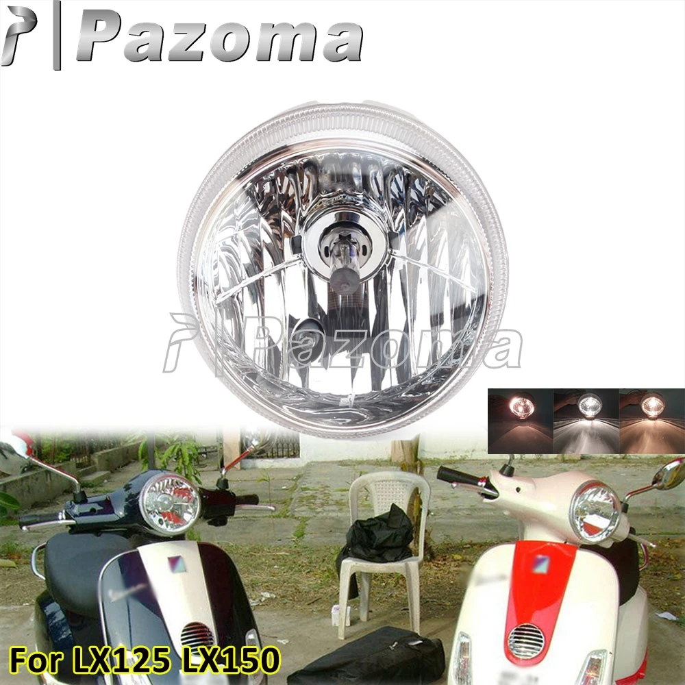 

Motorcycle Headlamp For Piaggio LX 125 150 LX150 LX125 Scooter Round Front Headlight Replace High Low Beam Head Light Indicator