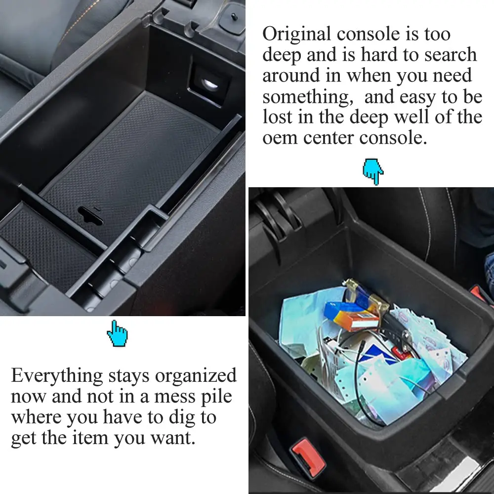 For Chevrolet Equinox 2024-2018 Center Console Armrest Storage Box Tray Organizer Insert Secondary Storage Box ABS Tray Insert O