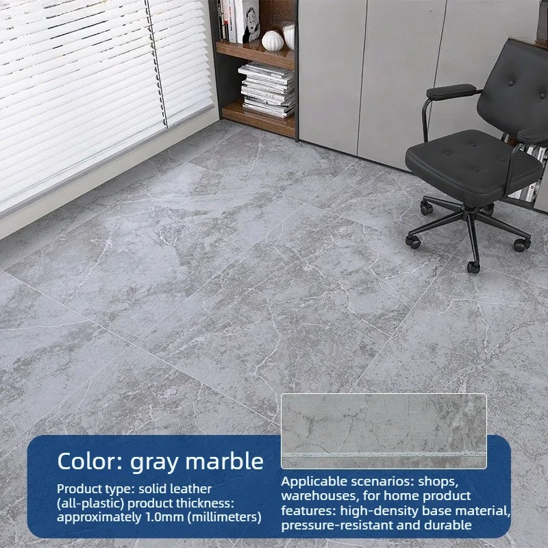 1Roll PVC Flooring Stickers Self Adhesive Floor Covering Large Area Floor Mats for Home Office Shop Interior Renovation