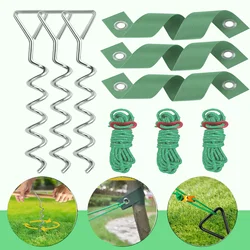 3Set Tree Stakes and Supports for Leaning Trees,Spiral Tree Stake Kit for Trees Straightening,Windproof,Protect from Bad Weather