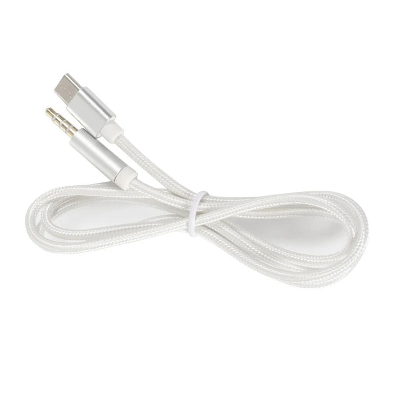 Usb C To 3.5mm Auditory Cable Wrapped In Braided Cord 100cm For Durability Simple And Practical