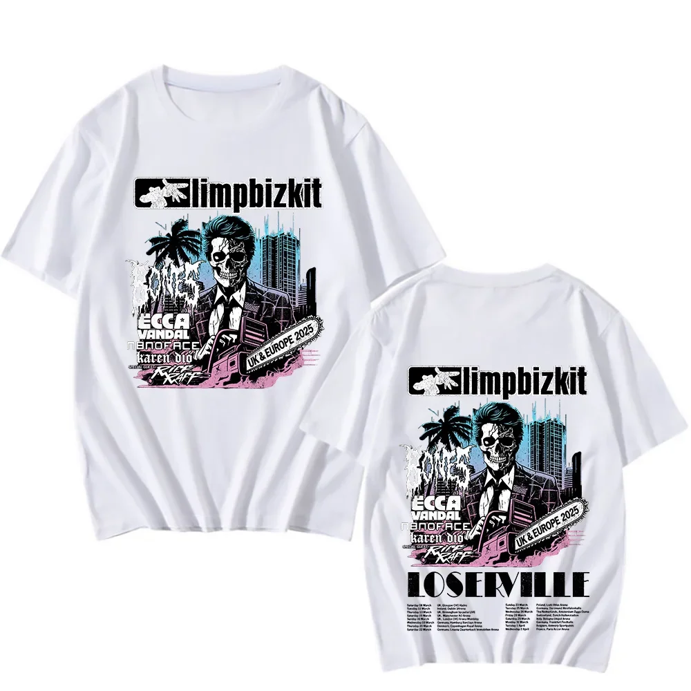 Limp Bizkit UK and Europe Tour 2025 T-shirt Rap Rock Vintage Cotton Tees New Enjoy First Tshirts Unisex Fashion Crewneck Clothes