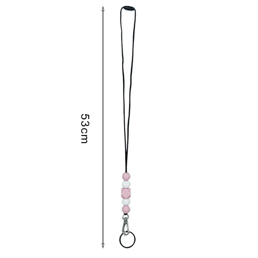 

Ремешок для бейджа Силиконовый ремешок с бисером и брелком для идентификационных бейджей Регулируемая длина Легкий, не ржавеющий, отрывной для работы