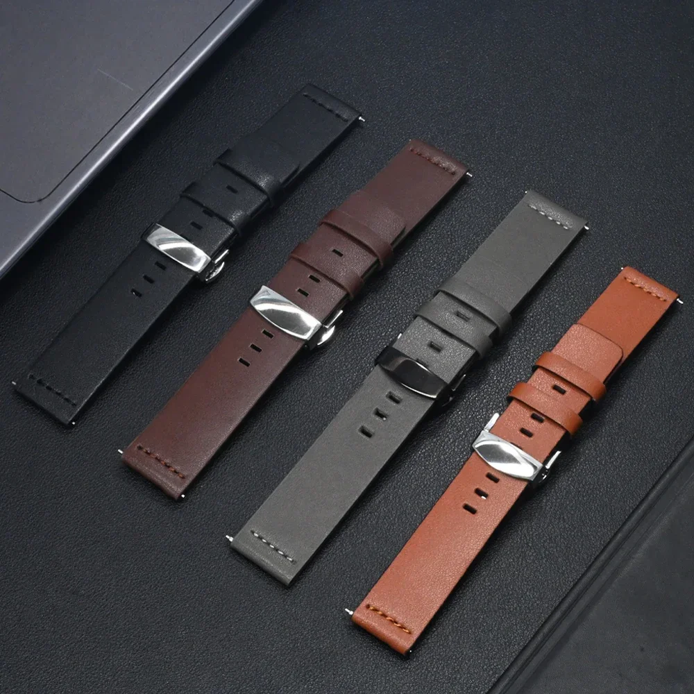 Pulseira de couro de liberação rápida, 20mm 22mm para huawei gt5pro gt4 46mm pulseira de relógio inteligente para samsung galaxy 7 6 5 4 44mm 40mm 6 clássico