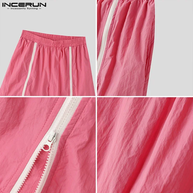 INCERUN 2024 pantaloncini in stile coreano pantaloncini estivi da uomo con cerniera leggera per il tempo libero maschile Streetwear City Walk Gym Shorts S-5XL