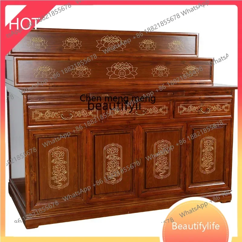 

xz13-Layer Altar Household Incense Burner Table Altar Tibetan Solid Wood Buddha Shrine Buddhist Hall andTemple Worship Buddha Ta