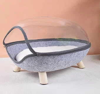 

Detachable cat nest Flying saucer space clear capsule Cat bed felt pet nest Four seasons all-purpose cat nest