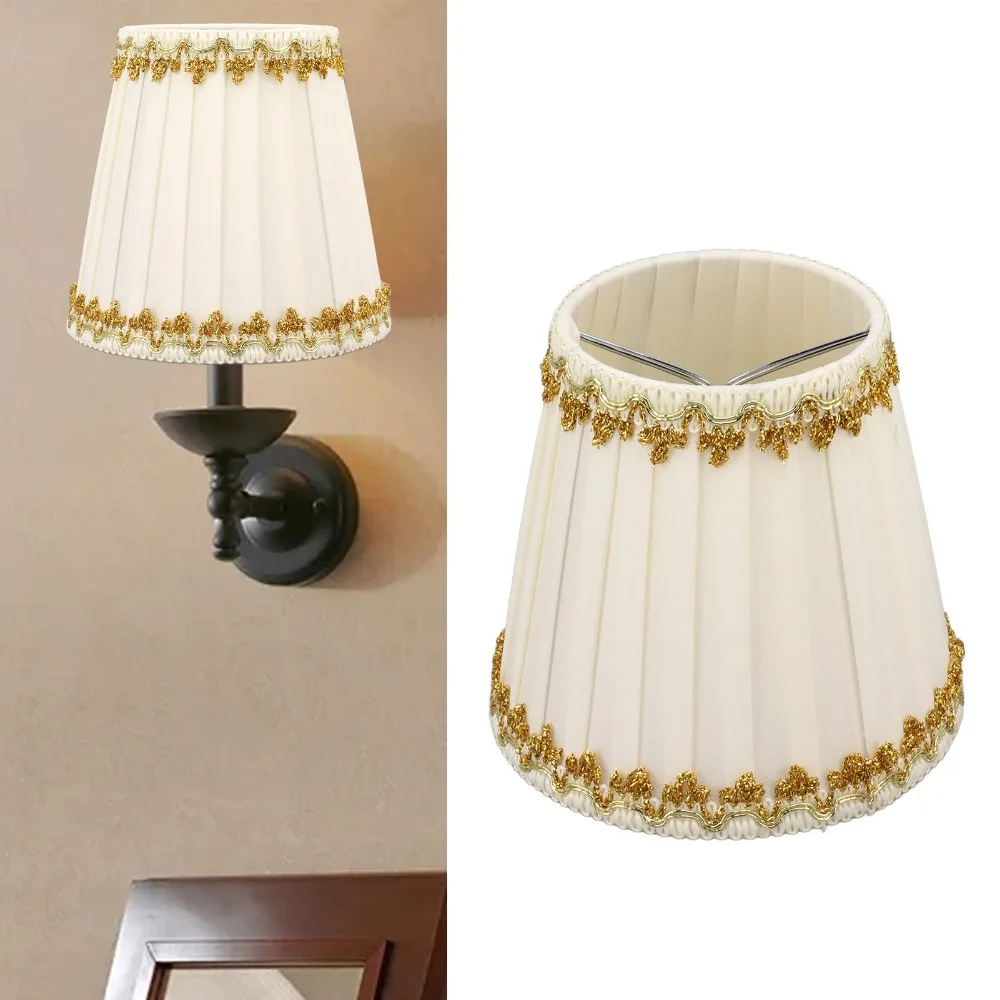 6PCS Simple Fabric Lampshade Clip On Design 5.12 inch Height Chandelier Lamp Shades Small Lamp Shades Indoor Lamp
